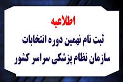 برگزاری نهمین دوره انتخابات سازمان نظام پزشکی در استان گیلان و  ۱۱ حوزه انتخابی همزمان در سراسر  کشور 